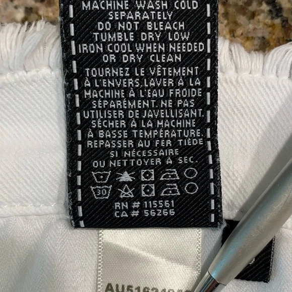 7 For All Mankind 7FAM White Denim Shorts Tag Sz 28 - Picture 5 of 7